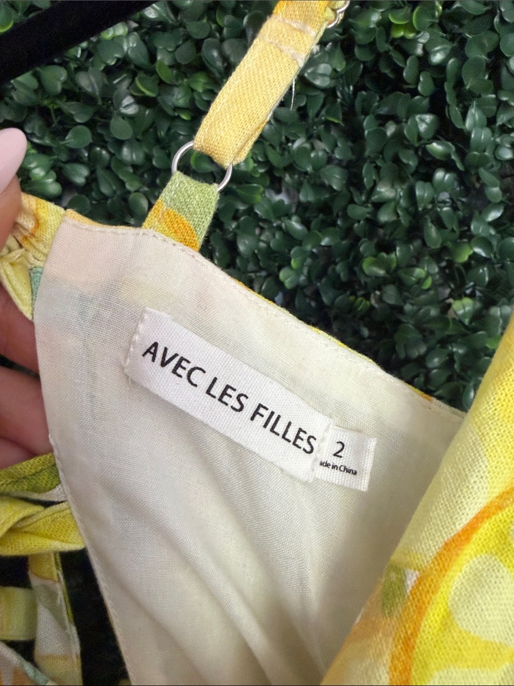 Avec Les Filles Yellow Lemon Print Mini Dress size 2 - Picture 5 of 8